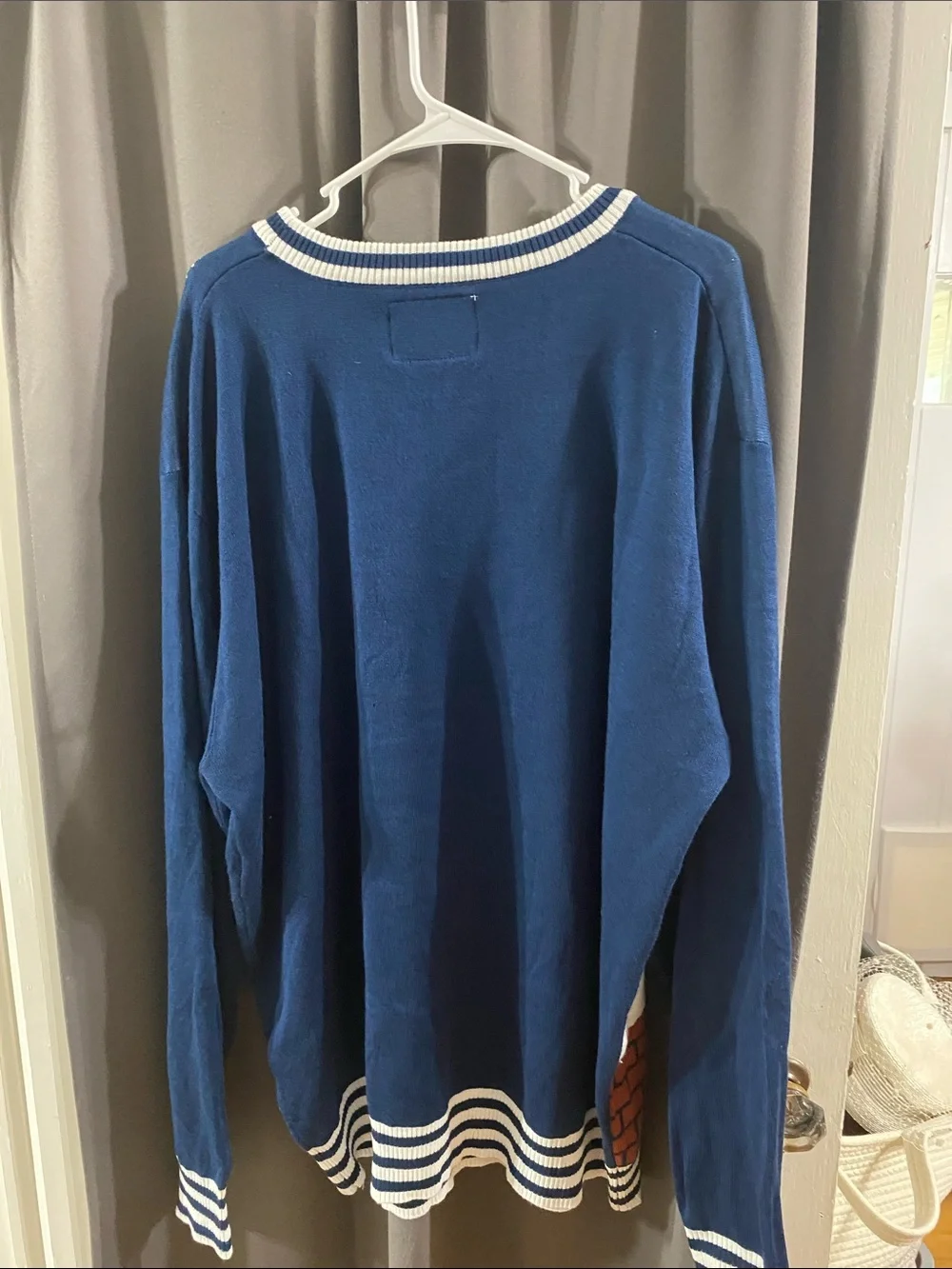 Tipsy Elves MENS 3XL Navy Santa Chimney Knit Crewneck Sweater Good CONDITION